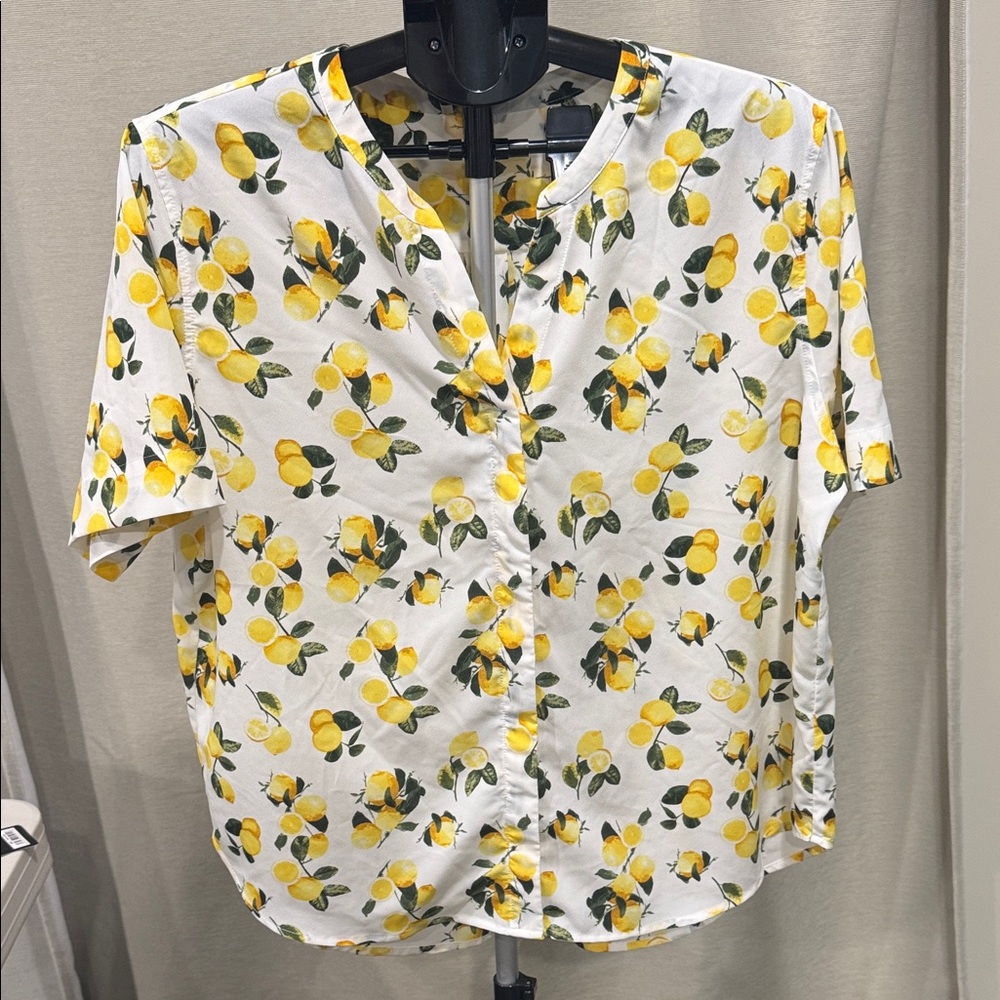 Dalia Lemon Pattern Button Down Shirt
